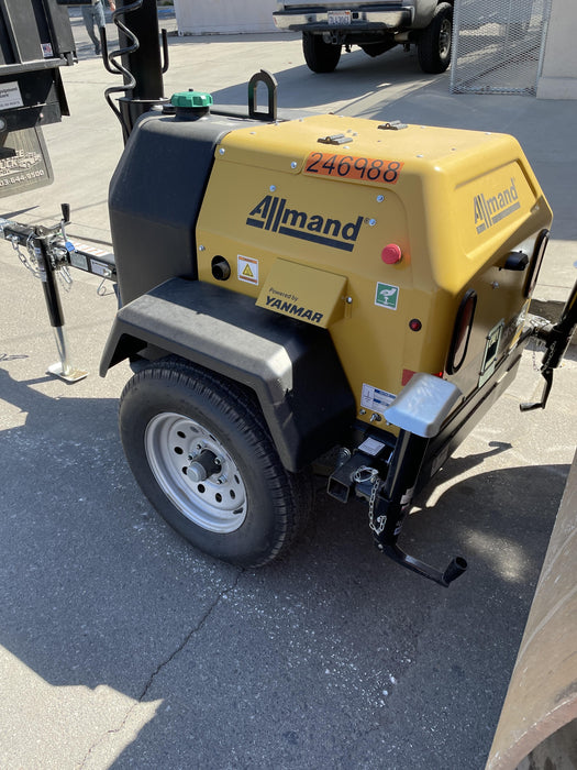 2022 Allmand NLV3GR (4) LED Light Fixture 350W, 23' Vertical Mast, 3kW Prime, Towable, ES Decals, T3