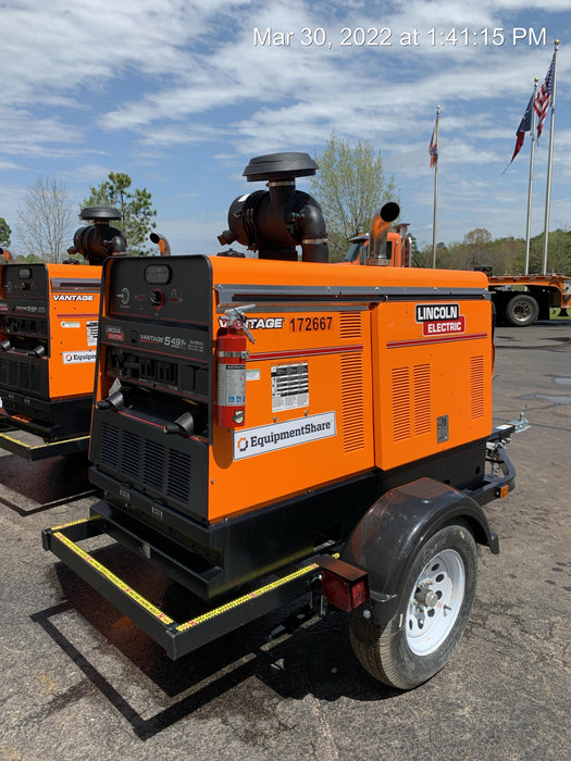 2021 Lincoln Electric Vantage 549X Ready Pak 3, ORANGE (includes trailer, cable rack, fender light kit)