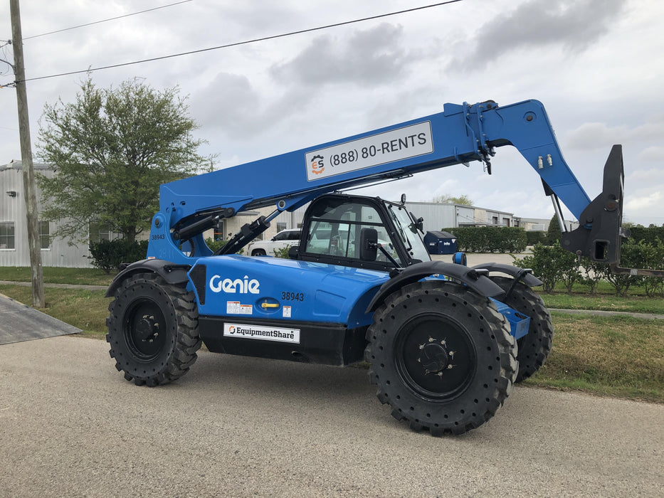2019 Genie GTH-636 Cab/Heat/AC, Solid RT Tires, LED Work Lights, Beacon 60" QA Carriage, 48" Forks