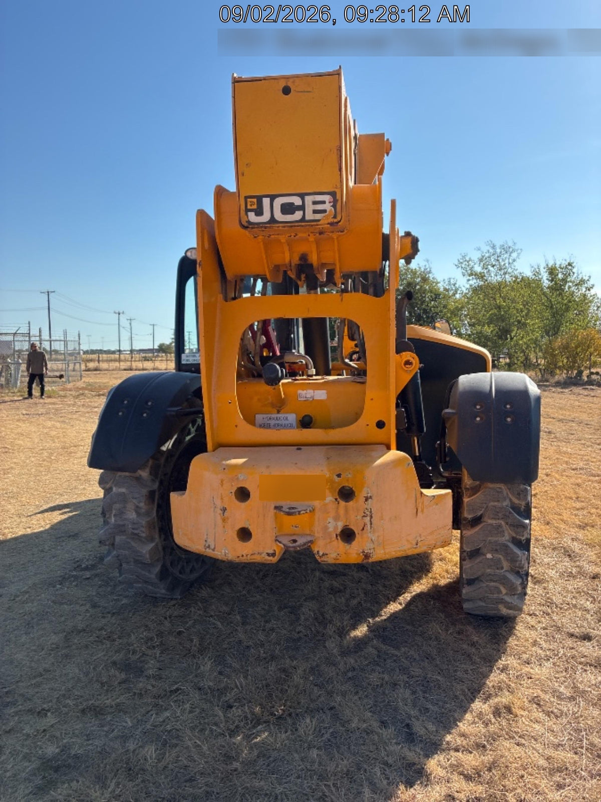 2019 JCB 510-56 Open ROPS, 74 HP, Solid Tires, Worklights, Beacon, Aux Hydraulics, Lifting Eye 66" Carriage/60" Forks