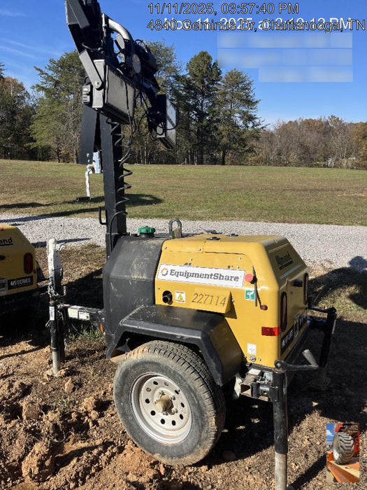 2022 Allmand NLV3GR (4) LED Light Fixture 350W, 23' Vertical Mast, 3kW Prime, Towable, Deep Sea L401, Leveling Jacks, Yanmar T4F 5.8hp