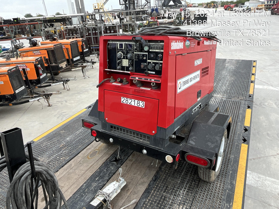 2022 Shindaiwa DGW400MDL Kubota D902 Engine, 23 HP, Dual Op Welder, Wire, Arc, Droop Stick, Tig, and CC Stick Functionality, Simulphase, 3 Phase and 1 Phase Gen Output, Single Axle NB Trlr, Slr Trckl Chrg 12V 12W, Fire Ext