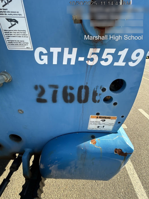 2019 Genie GTH-5519 Canopy, Solid RT Tires, LED Work Lights, Beacon, 48" Carriage, 48" Forks