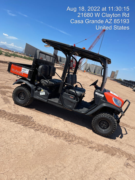 2022 Kubota RTV-X1140W-H Plastic Canopy, Windshield Acrylic Clear, LED Strobe Light, Wire Harness Kit, Back up Alarm