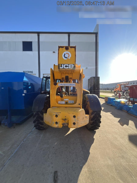 2019 JCB 510-56 Enclosed Cab, 74 HP, Solid Tires, Worklights, Beacon, Aux Hydraulics, Lifting Eye w/66" Carriage/60" Forks