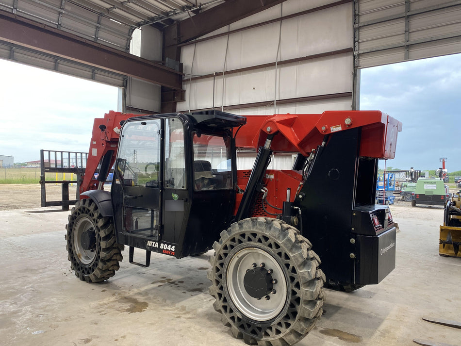 2019 Manitou MTA8044 74hp T4F, Cab/Heat/Air, Cab and Boom LED work lights, Auxiliary Hydraulics, Solid Tires, Amber strobe, Lift Hook 66" Carriage, 60" Forks