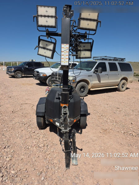 2022 Allmand NLV3GR (4) LED Light Fixture 350W, 23' Vertical Mast, 3kW Prime, Towable, ES Decals, T3