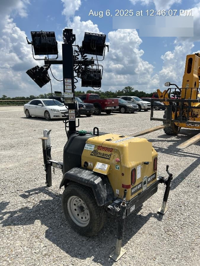 2022 Allmand NLV3GR (4) LED Light Fixture 350W, 23' Vertical Mast, 3kW Prime, Towable, Deep Sea L401, Leveling Jacks, Yanmar T4F 5.8hp