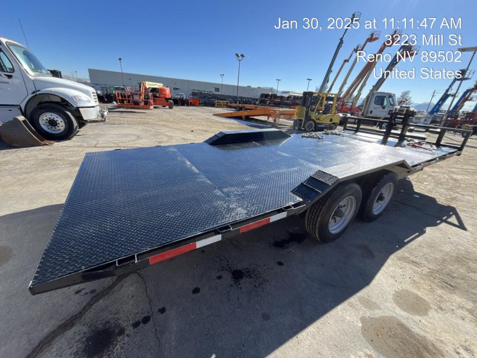 2025 TEXAS PRIDE TRAILERS 21' Lowboy Gravity Tilt Bed 14K Bumper Pull Trailer