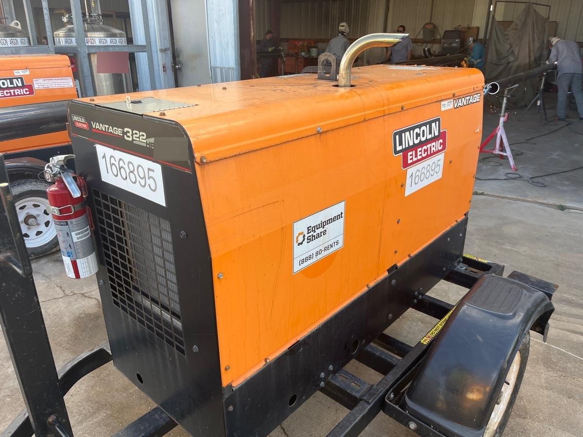 2021 Lincoln Electric Vantage 322 Vantage 322 Ready Pak 3 w/ Decals, ORANGE (includes trailer, cable rack, fender light kit) NO Telematics