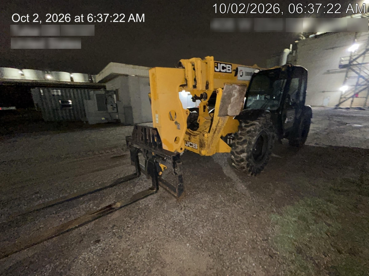 2019 JCB 512-56 Cab/Heat/Air, 109 HP, Solid Tires, STD Worklight, Beacon, Aux Hydraulics, Lifting Eye, Back up Alarm w/66" Carriage/60" Forks