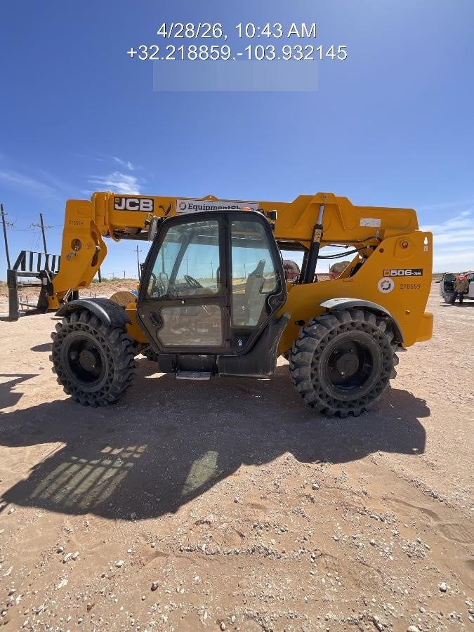 2019 JCB 506-36 Canopy, 74 HP, FF Tires, STD Worklight, Beacon, Aux Hydraulics, Lifting Eye, Back up Alarm w/48" Carriage/48" Forks