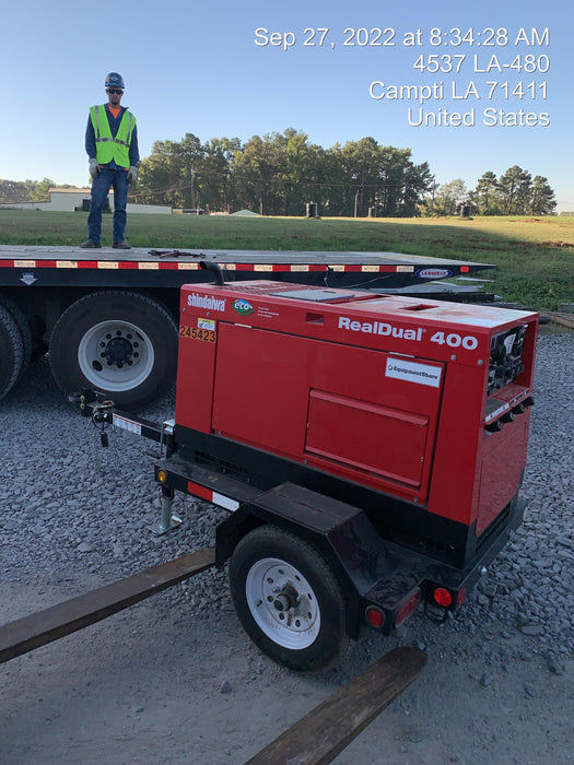 2022 Shindaiwa DGW400MDL Kubota D902 Engine, 23 HP, Dual Op Welder, Wire, Arc, Droop Stick, Tig, and CC Stick Functionality, Simulphase, 3 Phase and 1 Phase Gen Output, Single Axle NB Trlr, Slr Trckl Chrg 12V 12W, Fire Ext