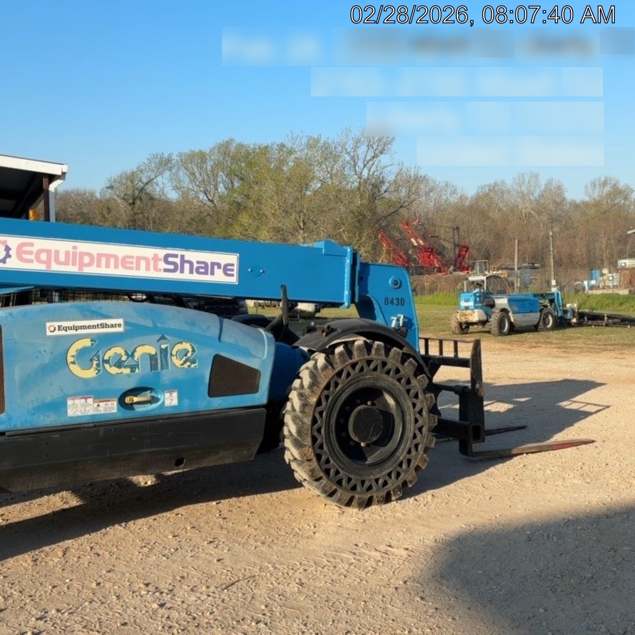 2018 Genie GTH-844 Genie GTH-844D w/Open ROPS, Solid Tires, Work Light/Beacon, 60" Carriage and Forks