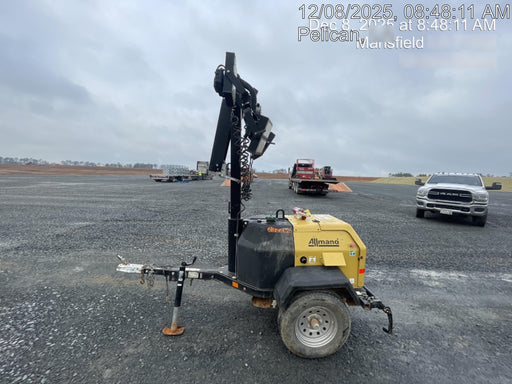 2022 Allmand NLV3GR (4) LED Light Fixture 350W, 23' Vertical Mast, 3kW Prime, Towable, Deep Sea L401, Leveling Jacks, Yanmar T4F 5.8hp