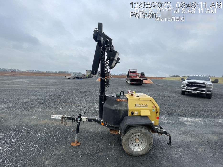 2022 Allmand NLV3GR (4) LED Light Fixture 350W, 23' Vertical Mast, 3kW Prime, Towable, Deep Sea L401, Leveling Jacks, Yanmar T4F 5.8hp