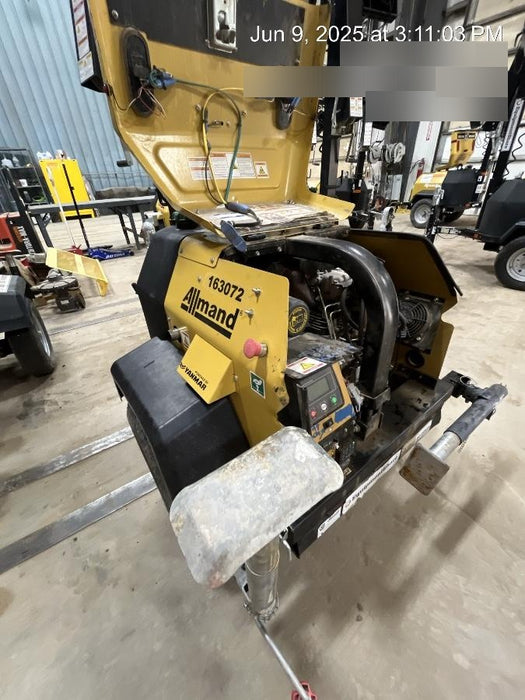 2021 Allmand NLV3GR (4) LED Light Fixture 350W, 23' Vertical Mast, 3kW Prime, Towable, Deep Sea L401, Leveling Jacks, Yanmar T4F 5.8hp