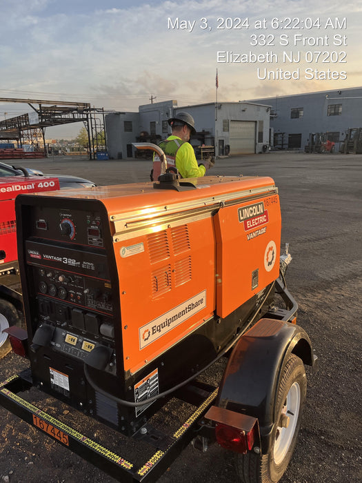 2021 Lincoln Electric Vantage 322 Vantage 322 Ready Pak 3 w/ Decals, ORANGE (includes trailer, cable rack, fender light kit) NO Telematics