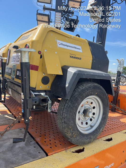 2022 Allmand NLV3GR (4) LED Light Fixture 350W, 23' Vertical Mast, 3kW Prime, Towable, ES Decals, T3