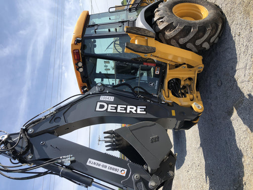 2020 John Deere 410L - Extendable Stick Cab/Heat/Air, 4WD, Extendable Stick, Pilot Controls, 2 Way Hydraulics, TAG Manual QC