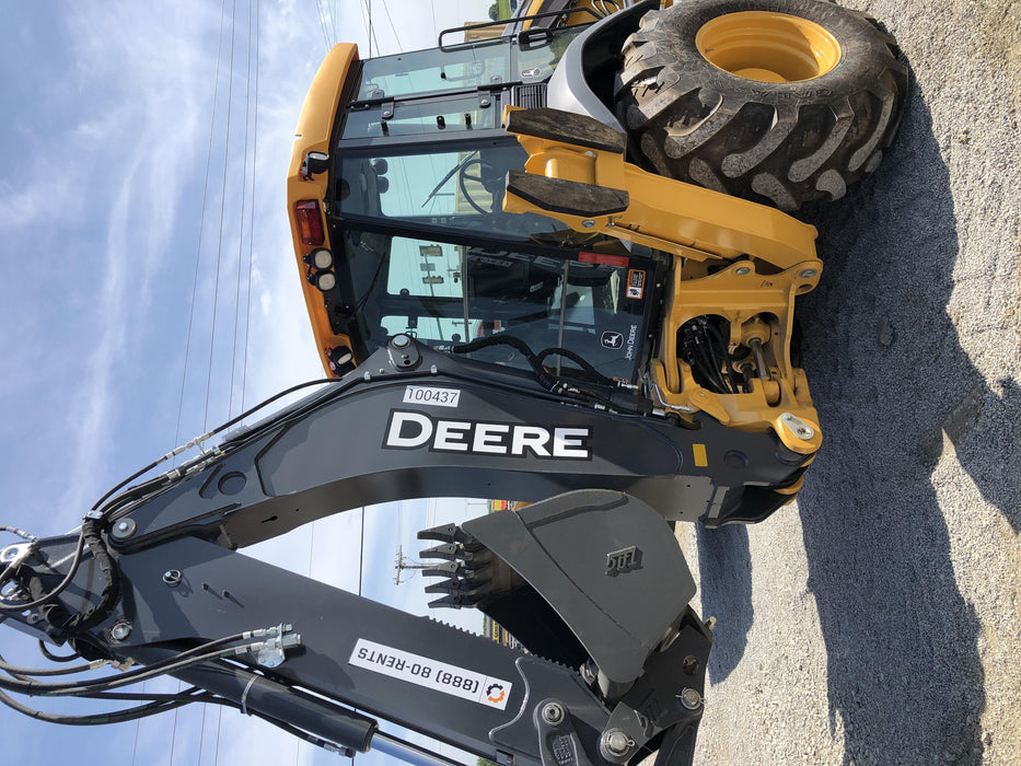 2020 John Deere 410L - Extendable Stick Cab/Heat/Air, 4WD, Extendable Stick, Pilot Controls, 2 Way Hydraulics, TAG Manual QC