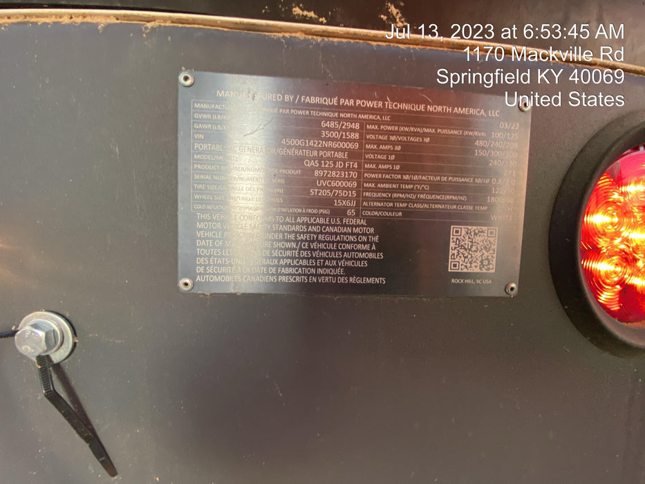 2022 ATLAS COPCO QAS 125