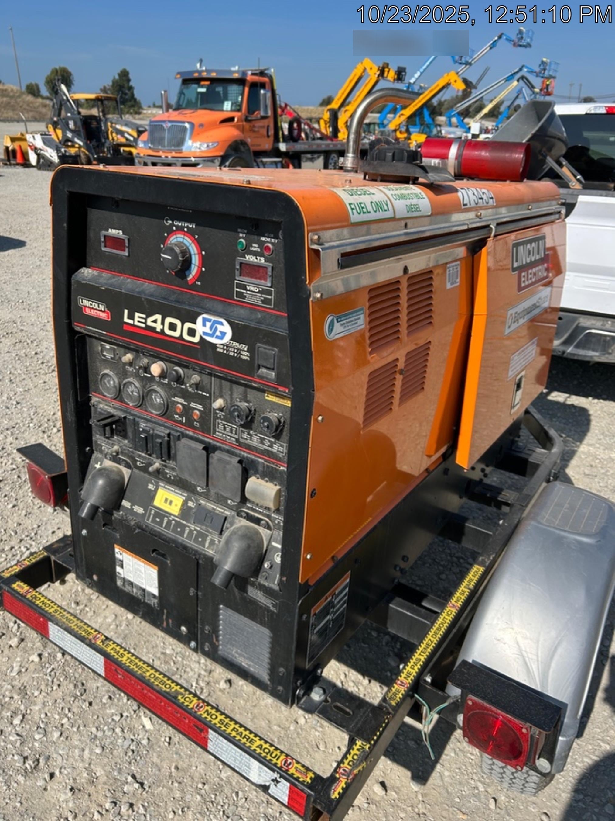 2022 Lincoln Electric LE400 Kubota V1505, Trlr, Cable Rack, Light Kit, ES Decals, T3