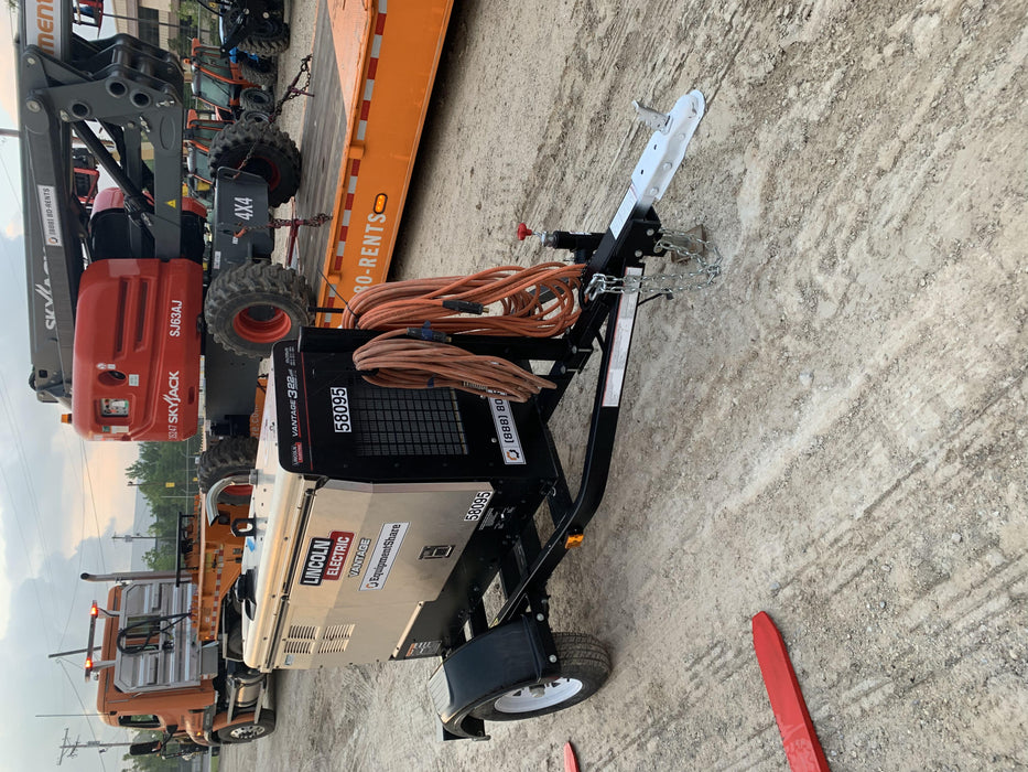 2019 Lincoln Electric Vantage 322 Welder Ready-Pak 3, Two wheel trailer, Fender and Light kit, Cable Rack