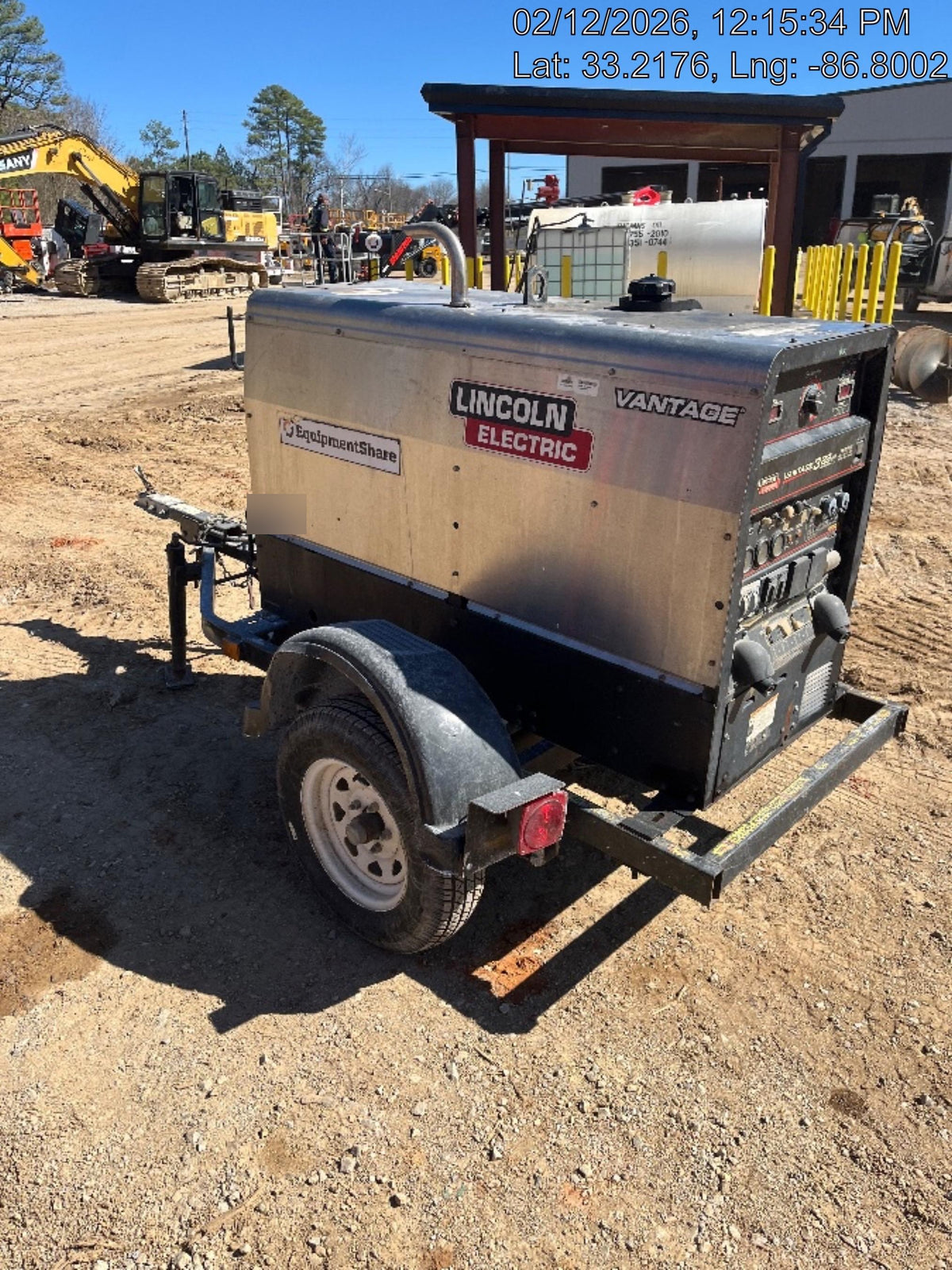 2019 Lincoln Electric Vantage 322 Welder Ready-Pak 3, Two wheel trailer, Fender and Light kit, Cable Rack