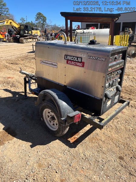 2019 Lincoln Electric Vantage 322 Welder Ready-Pak 3, Two wheel trailer, Fender and Light kit, Cable Rack