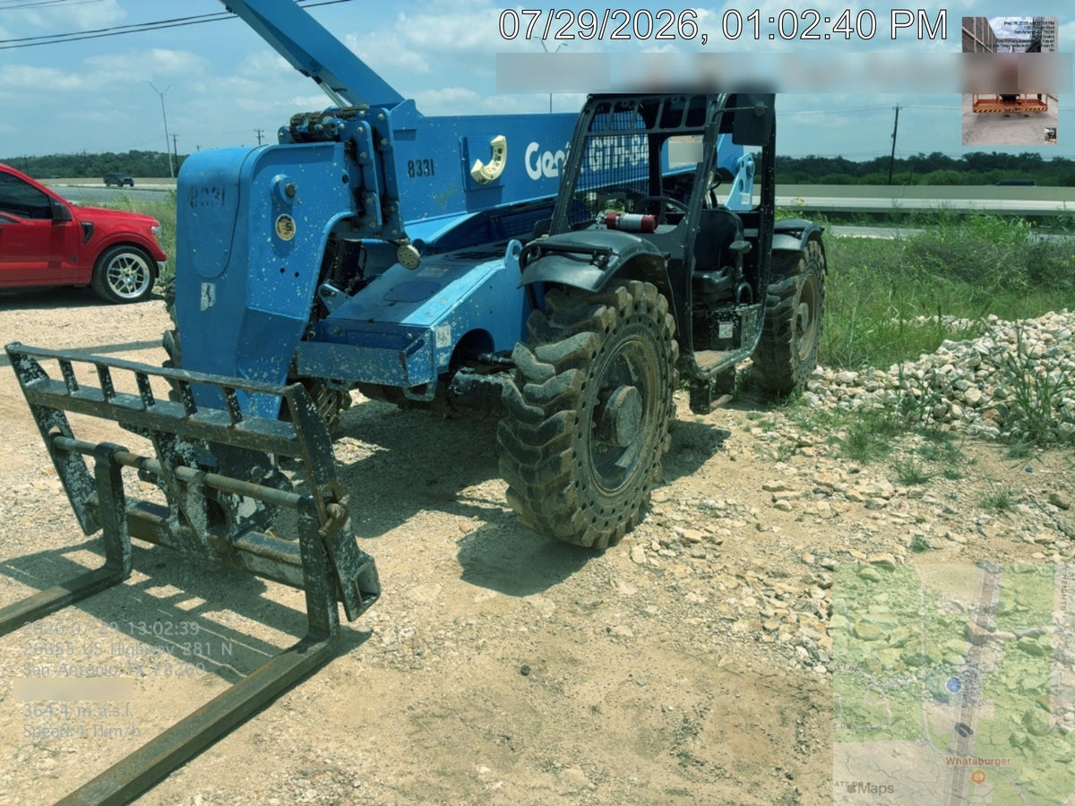 2018 Genie GTH-844 Genie GTH-844D w/Open ROPS, Solid Tires, Work Light/Beacon, 60" Carriage and Forks