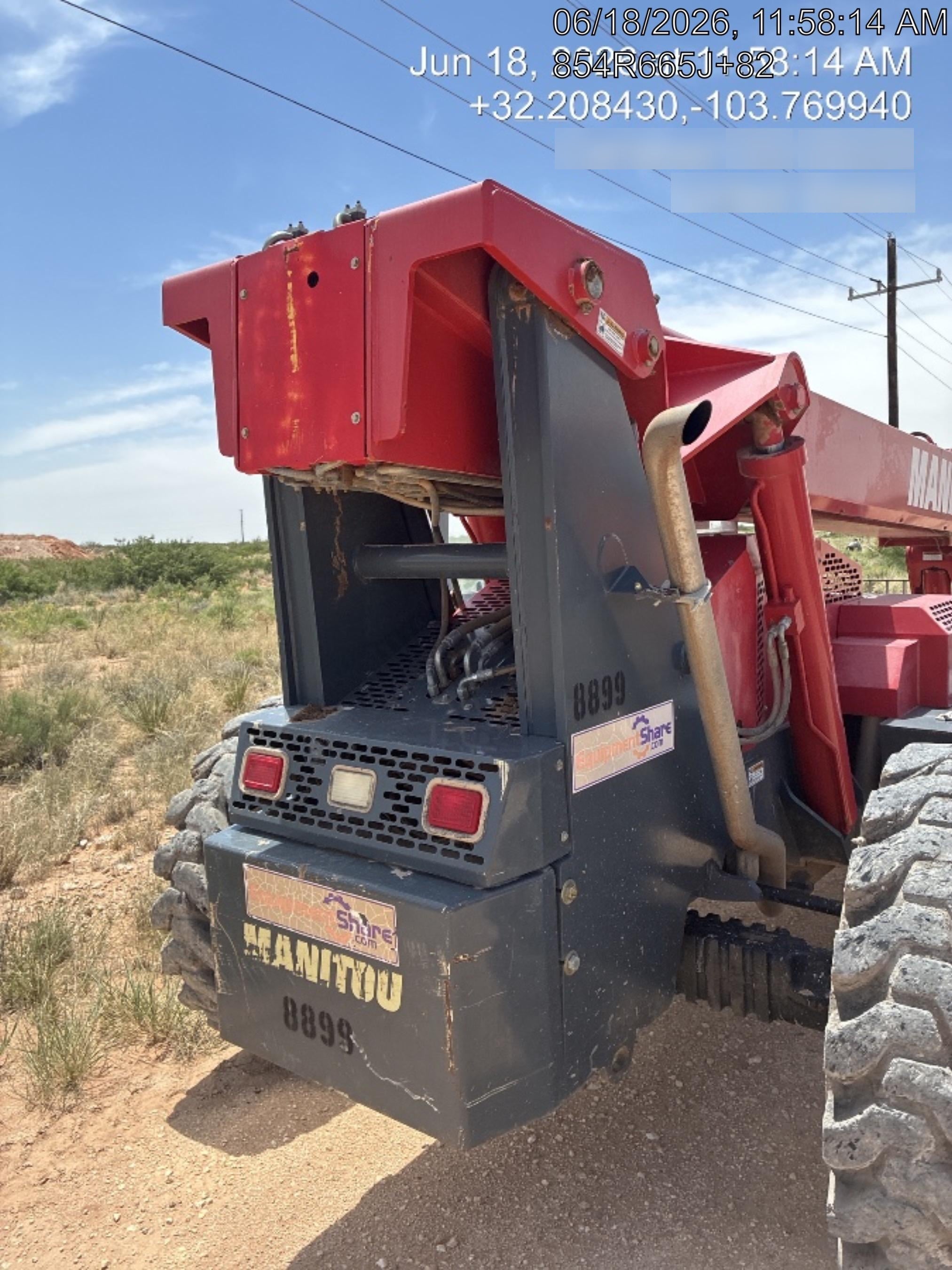 2018 Manitou MTA10055 Manitou MTA 10055 (open ROPS) w/Cab/Heat/AC, Work Lights/Strobe, Aux Hyd, Solid Tires, Lift Hook, 66" Carriage, 60" Forks
