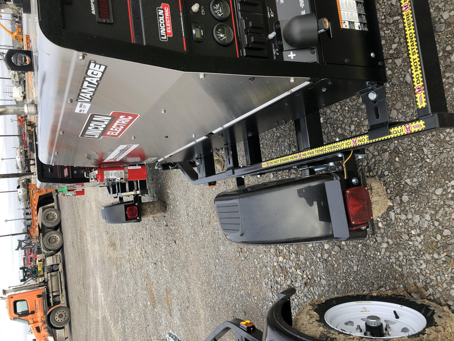 2019 Lincoln Electric Vantage 322 Welder Ready-Pak 3, Two wheel trailer, Fender and Light kit, Cable Rack