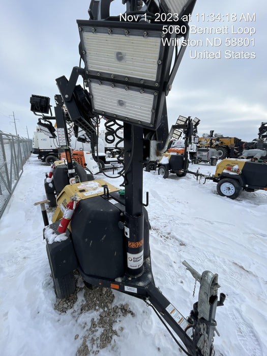 2022 Allmand NLV3GR (4) LED Light Fixture 350W, 23' Vertical Mast, 3kW Prime, Towable, Deep Sea L401, Leveling Jacks, Yanmar T4F 5.8hp