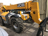 2019 JCB 509-42 Cab/Heat/Air, 74 HP, Solid Tires, STD Worklight, Beacon, Aux Hydraulics, Lifting Eye, Back up Alarm w/66" Carriage/60" Forks
