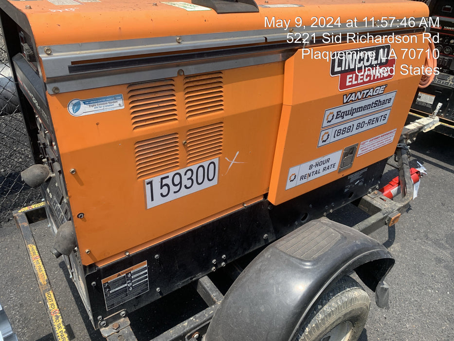 2021 Lincoln Electric Vantage 322 Vantage 322 Ready Pak 3 w/ Decals, ORANGE (includes trailer, cable rack, fender light kit) NO Telematics