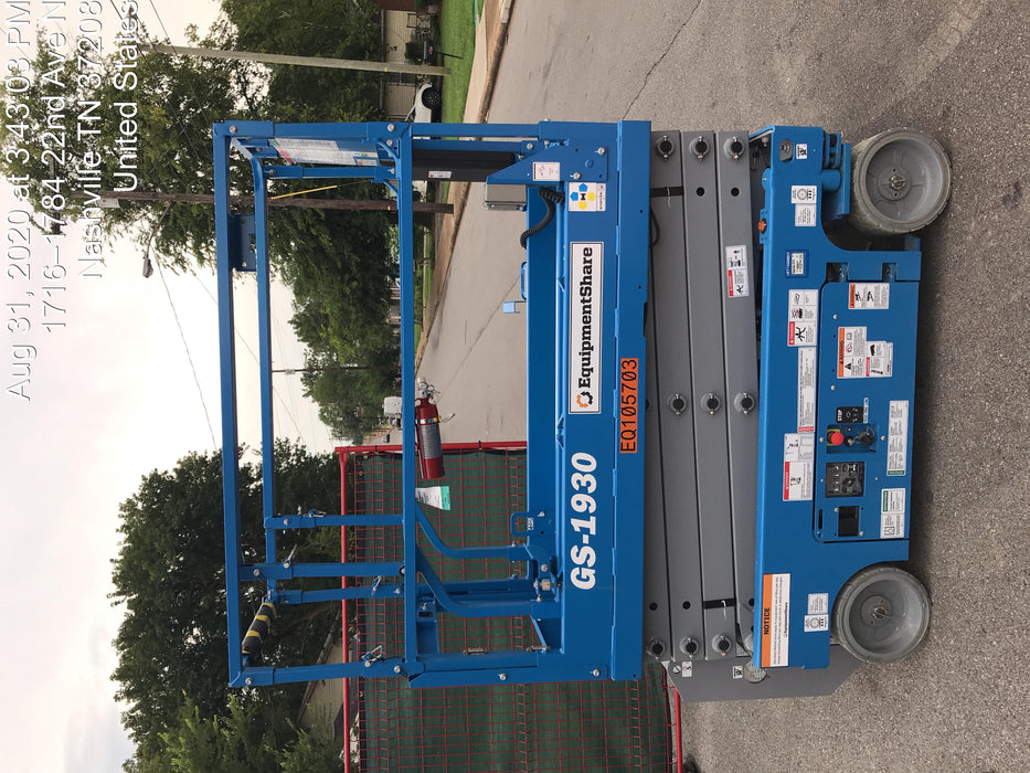 2020 Genie GS-1930 Solid Non Marking Tires, Beacon, Folding rails with half height swing gate