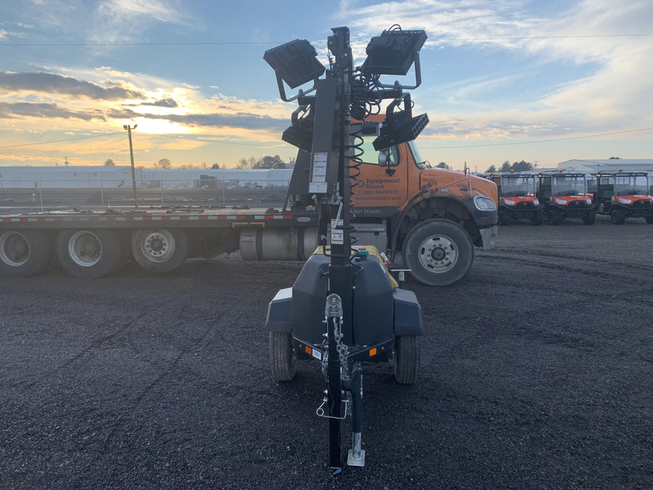 2020 Allmand NLV3GR (4) LED Light Fixture 350W, 23' Vertical Mast, 3kW Prime, Towable, Deep Sea L401, Leveling Jacks, Yanmar T4F 5.8hp