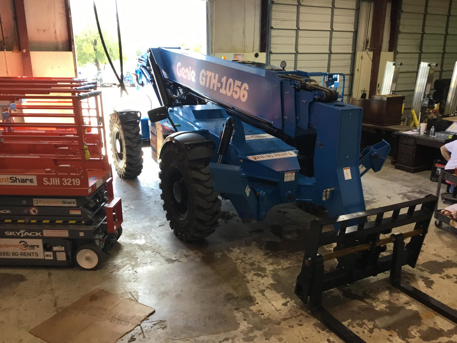 2018 Genie GTH-1056 Genie GTH-1056 w/CAB, Solid Tires, Work Lights, 60" carriage/forks, cab mesh, beacon