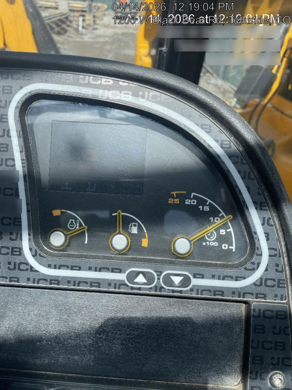 2019 JCB 512-56 Enclosed Cab, 109 HP, Solid Tires, Worklights, Beacon, Aux Hydraulics, Lifting Eye w/66" Carriage/60" Forks