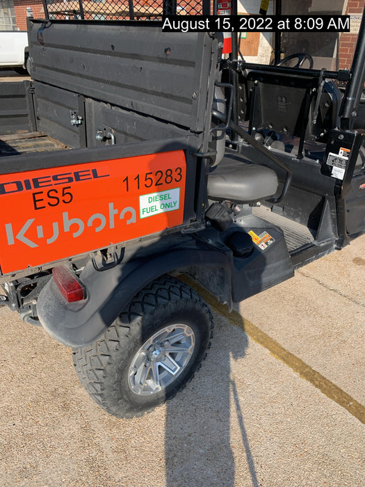 2020 Kubota RTV-X1140WL-H 4 seat diesel cart, plastic canopy, HD tires, steel wheels, tinted windshield, strobe light, and backup alarm