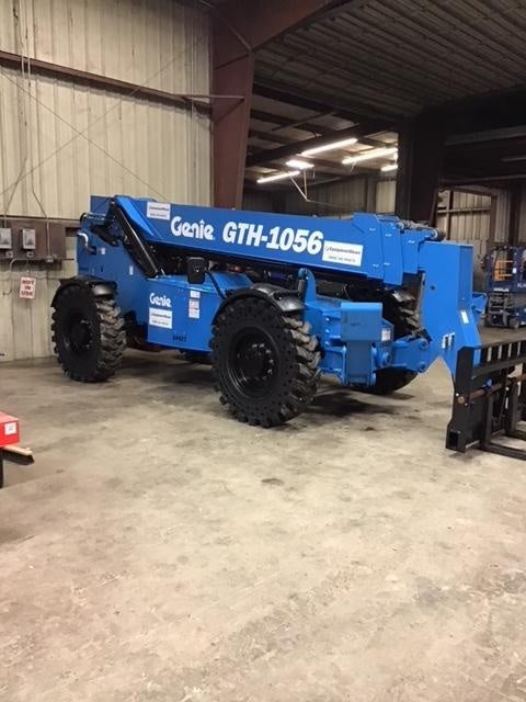 2018 Genie GTH-1056 Genie GTH-1056 w/ROPS, Work Lights, Solid Tires, RH Cab Mesh, Beacon, 60" Carriage and Forks
