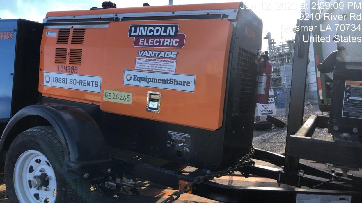 2021 Lincoln Electric Vantage 322 Vantage 322 Ready Pak 3 w/ Decals, ORANGE (includes trailer, cable rack, fender light kit) NO Telematics