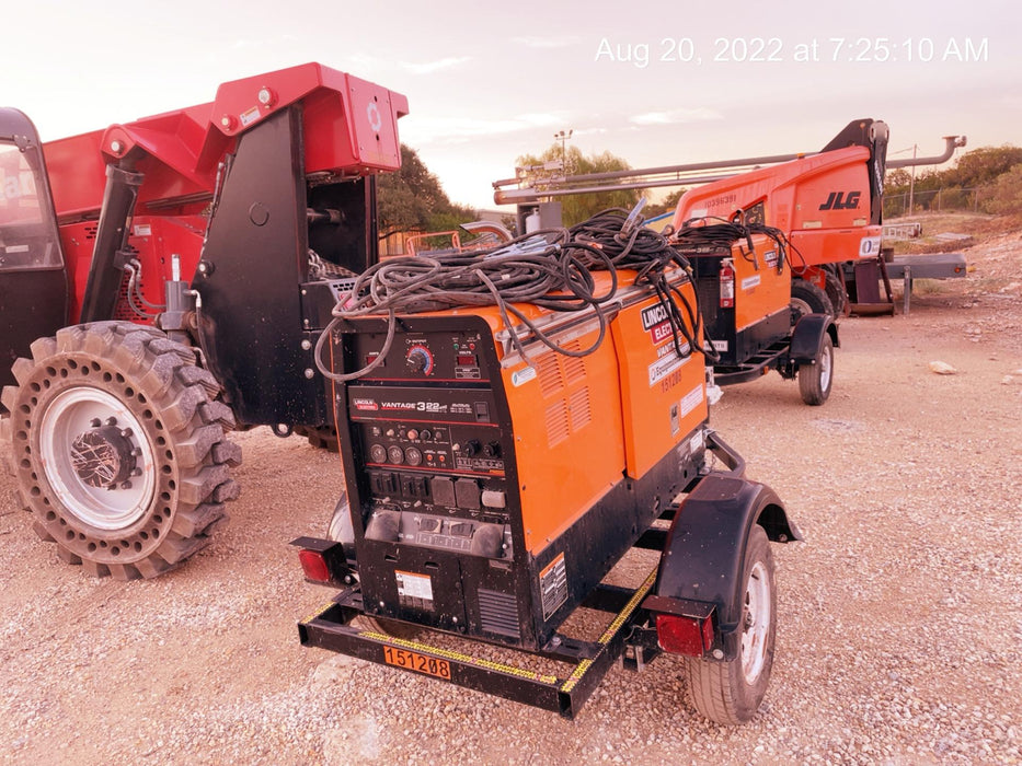 2021 Lincoln Electric Vantage 322 Vantage 322 Ready Pak 3 w/ Telematics & Decals, ORANGE (includes trailer, cable rack, fender light kit)