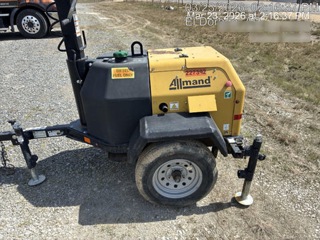 2022 Allmand NLV3GR (4) LED Light Fixture 350W, 23' Vertical Mast, 3kW Prime, Towable, Deep Sea L401, Leveling Jacks, Yanmar T4F 5.8hp
