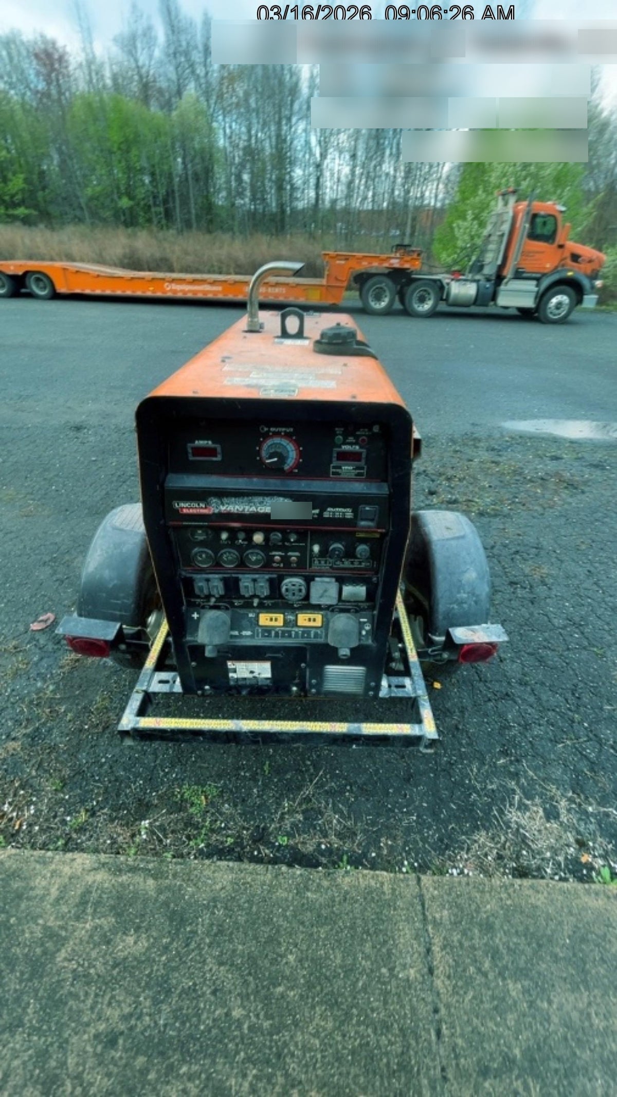 2021 Lincoln Electric Vantage 322 Vantage 322 Ready Pak 3 w/ Decals, ORANGE (includes trailer, cable rack, fender light kit) NO Telematics