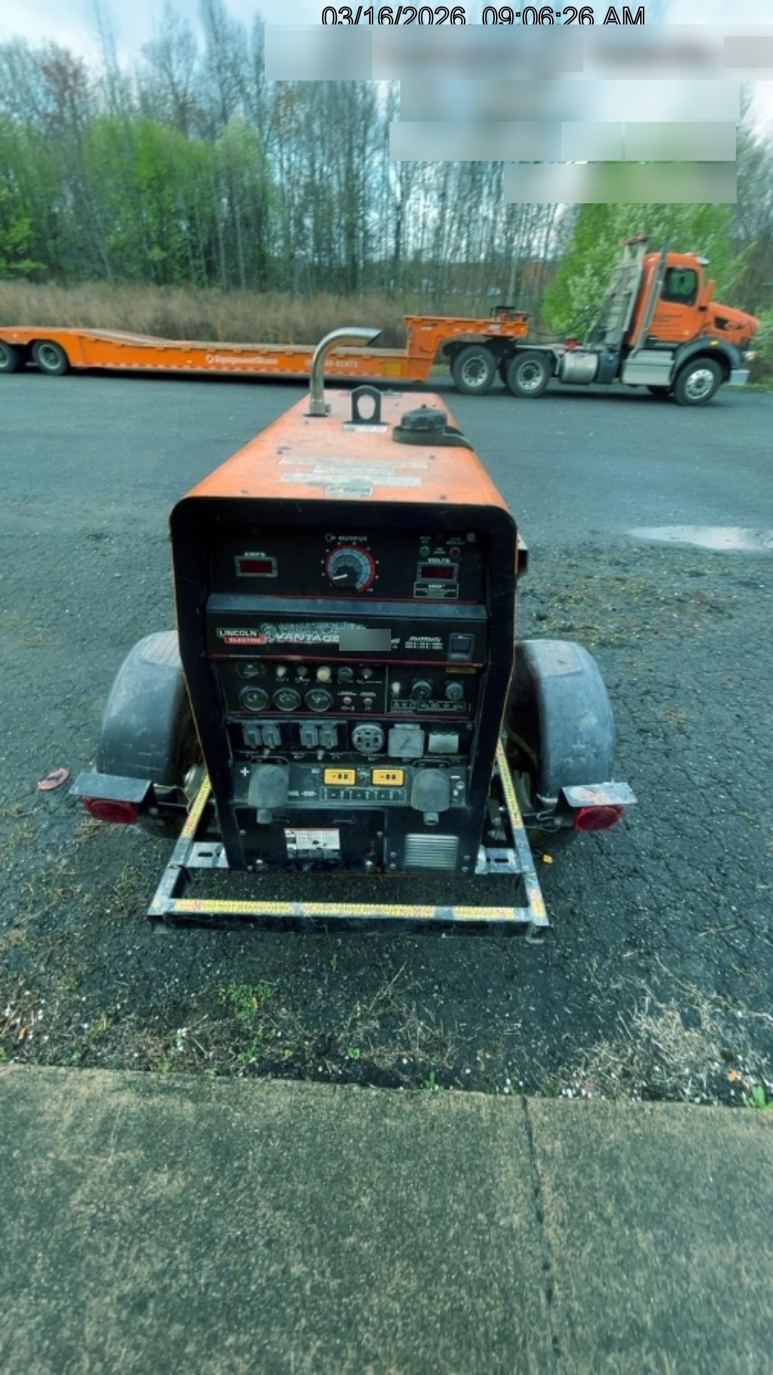 2021 Lincoln Electric Vantage 322 Vantage 322 Ready Pak 3 w/ Decals, ORANGE (includes trailer, cable rack, fender light kit) NO Telematics