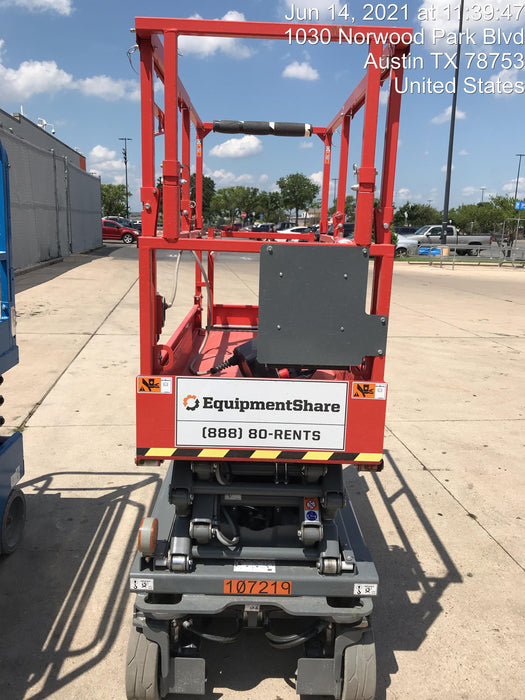 2020 Skyjack SJIII-3219 Solid NM Tires, Half height spring hinged entry gate, Dual Beacons, 800W Inverter