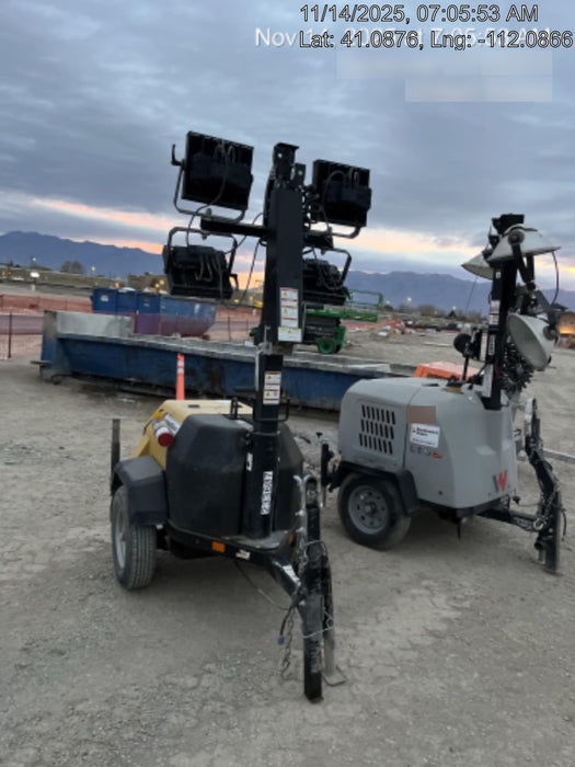 2022 Allmand NLV3GR (4) LED Light Fixture 350W, 23' Vertical Mast, 3kW Prime, Towable, Deep Sea L401, Leveling Jacks, Yanmar T4F 5.8hp