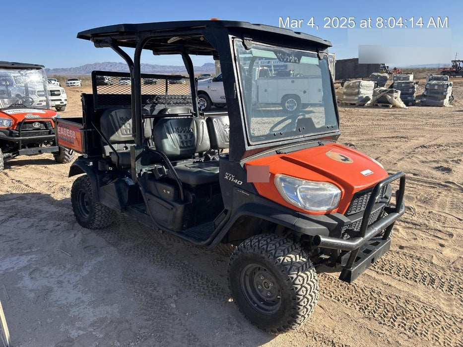 2019 Kubota RTV-X1140W-H 4wd Utility Cart, LED Strobe, Windshield Tempered Glass, Plastic Canopy, Wire Harness Kit, Backup Alarm